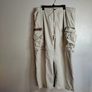 Bugle Boy Cargo Convertible Pants Outdoor Casual Hiking Sz 44 X 30